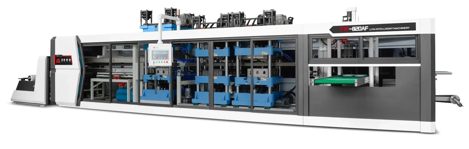 Thermoforming machines for disposable food packaging